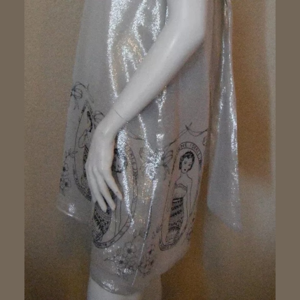 Voom by Joy Han Nautical Silver Halter Dress with Rosette NWOT - Picture 5 of 8